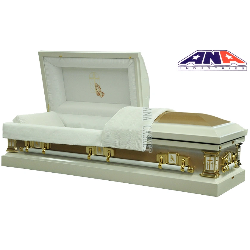 Ana Manufacturers Funeral Coffin Bible Cross 20ga Steel Metal Casket