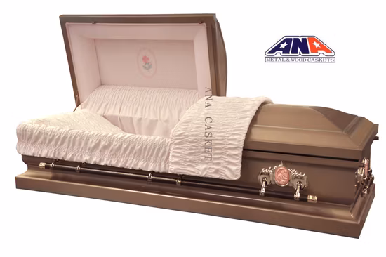 Ice Rose 18ga Square Corner Funeral Metal Casket